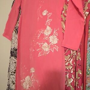 Elegant Pink Floral Embroidered Dress